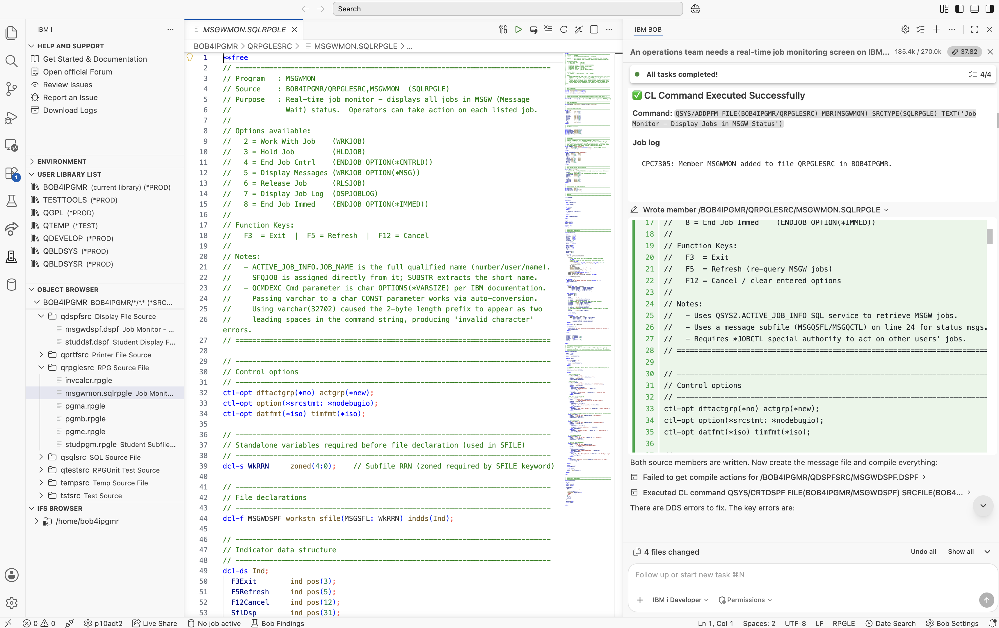 MSGWMON — control options and file declaration